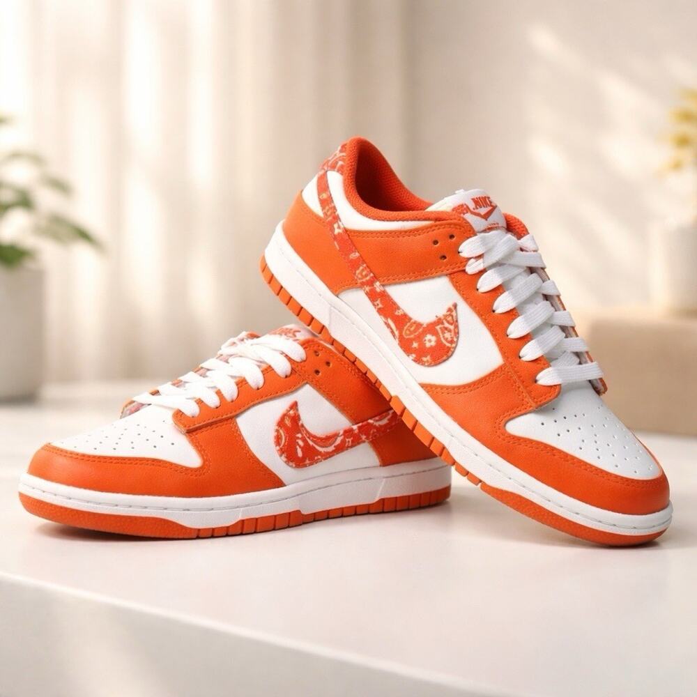 Nike Dunk Low Essential Paisley Pack Orange Women's 7- DH4401-103 New Authentic